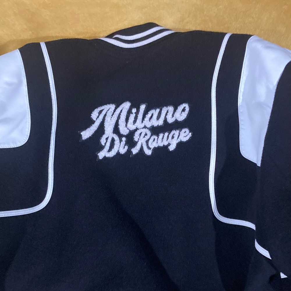 Milano Di Rouge Black and White Lettered Jacket great condition